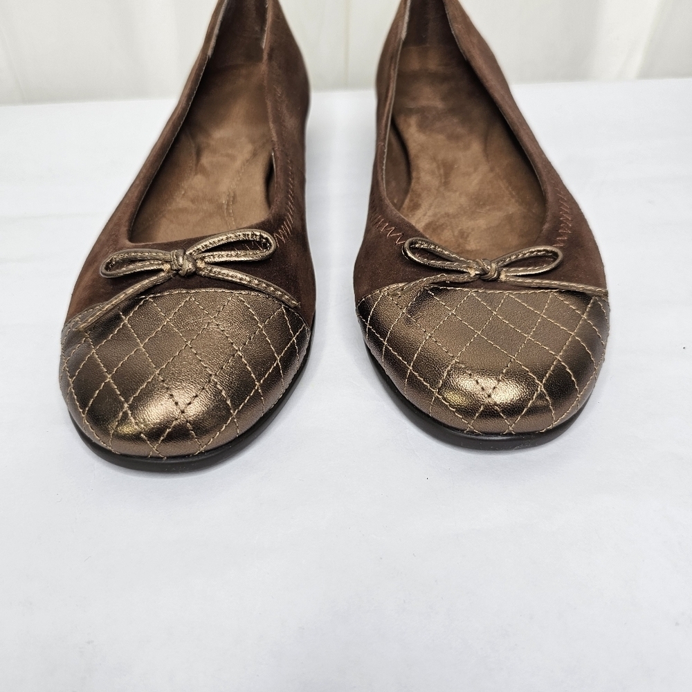 Aerosoles Beckon Brown Suede Bronze Flats Size 7.5 - Picture 5 of 9